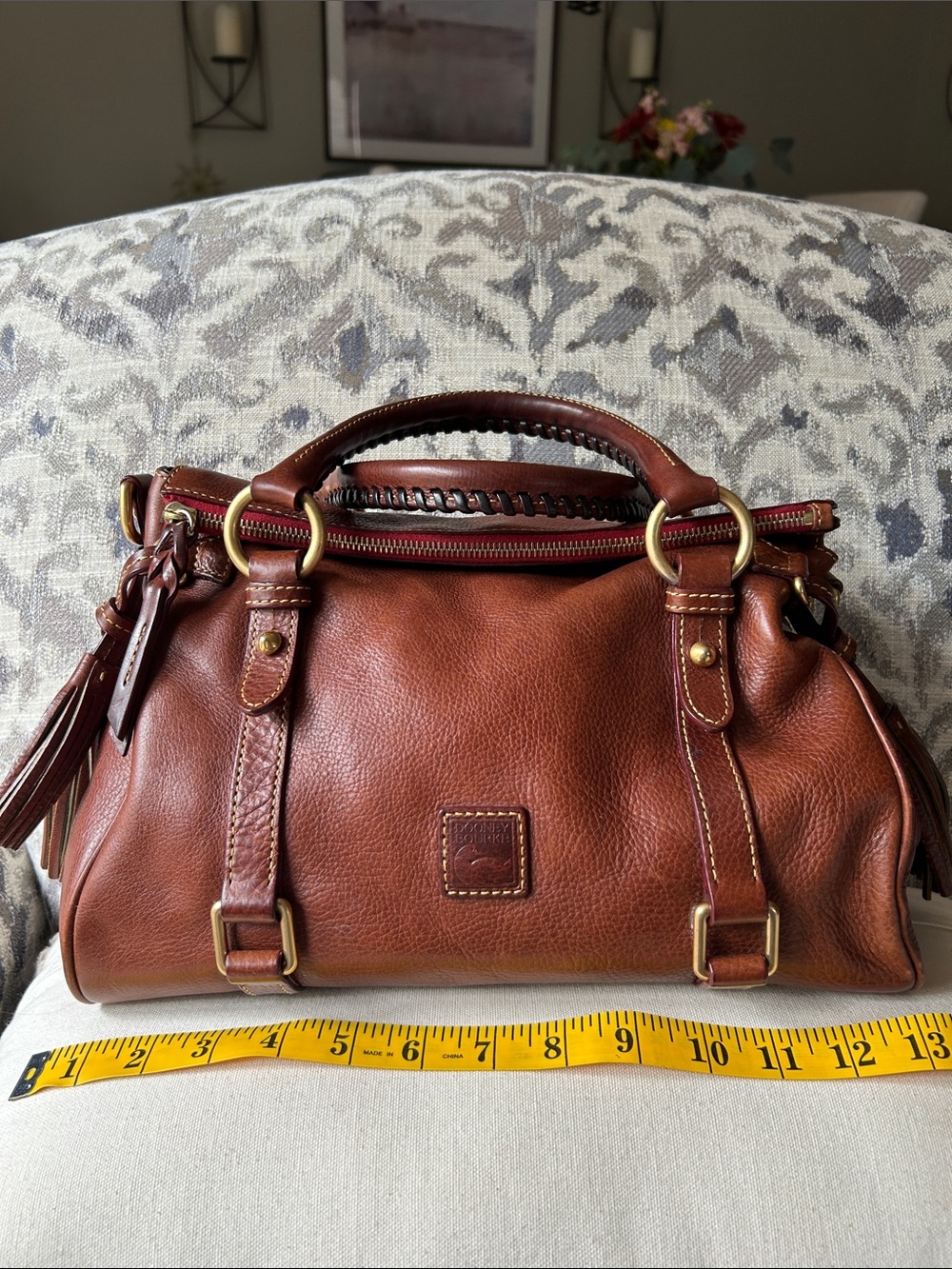 Dooney & Bourke Florentine Chestnut Brown Leather Satchel